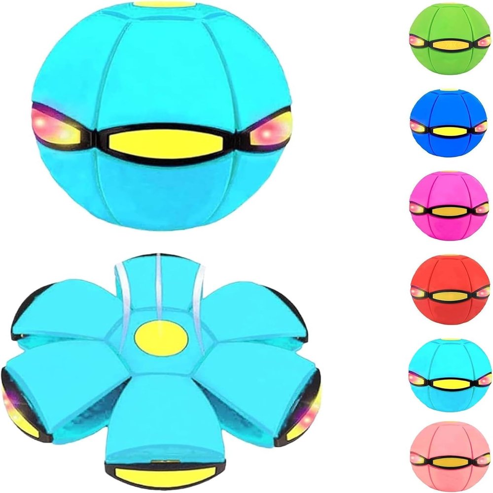 AITIDE Magic Bouncing Ball, Magic Bouncing Ball with 6 Light, Dual Form Freely Switchable, Parent-Child Interaction Suitable for Indoor & Outdoor Use (Light Blue)