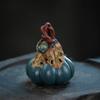 Tea Pets-Purple Sand Tea Pet Pumpkin Small Decoration Handmade Clay Painted Tea Set Sculpture Decoration Tea Play Crafts (E) view 3