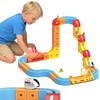 Electric Train Set for Kids,114PCS 3D Racing Track Set with Electric Train,Race Car Track Easy,Motorized Car, STEM Learning Gift view 1