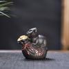 Tea Pets-Purple Sand Twelve Zodiac Tea Pet Creativity Can Be Raise Tea Play Accessories Cute Dragon Statue Tea Set Ornament (Black-A) view 1