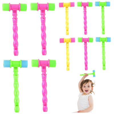 ywzmsd 10Pcs Squeaky Hammer Toy 4x9 Inch Cartoon Interactive Thicken Plastic Toy Hammer with Sound for Party Favor Game Punishment