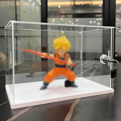Acrylic Display Case for Action Figures Collectibles, Transparent Acrylic Storage Box Dustproof Protection, Diorama Model Trophy Countertop Show Box(25x25x55cm(10x10x22in))
