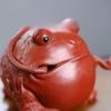 Tea Pets-Purple Sand Golden Toad Tea Pet Handmade Dahongpao Pipe Tea Set Accessories Tea Playing Tea Table Decoration (Yellow) view 2