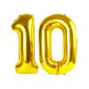 10 Gold Number Balloons, 40 Inch Balloons for Woman Man 10th Birthday Party Decoration, Foil Number Ballon for 10, 100 Anniversary, Bridal Shower, Graduation, Valentine's Day, Mother's Day, Easter view 1