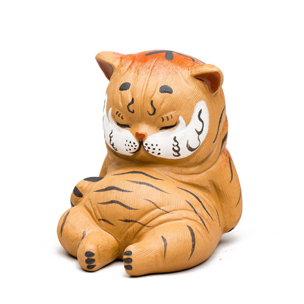 Tea Pets-Purple Sand Tea Pett Little Tiger Decoration Zodiac Brushed Clay Painted Handmade Adorable Tea Playing Tea Set Accessories