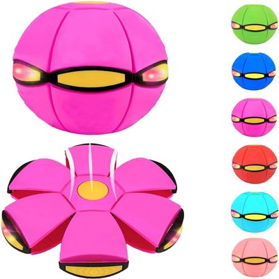 AITIDE Magic Bouncing Ball, Magic Bouncing Ball with 6 Light, Dual Form Freely Switchable, Parent-Child Interaction Suitable for Indoor & Outdoor Use (Pink)