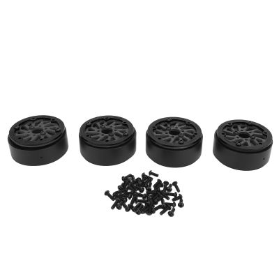 1.9 Inch Carbon Fiber RC Wheels | Super Lightweight 59mm Beadlock Rims for 1/10 RC Cars / SCX10 / RR10 | 4 Pcs Set with Nylon Ring Reduces Axle Burden (Black)
