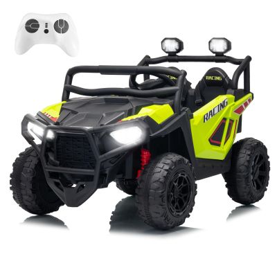 24V Ride On Toys for Big Kids, 2 Seater Electric UTV Car with Remote Control, 4-Wheeler Suspension, Soft Start, 3 Speeds, Led Lights, Bluetooth, Ride on Truck Kids 2-8 Years