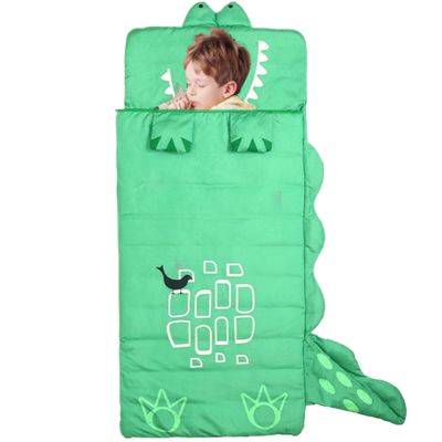 Bemonew 62.99x23.62 inch Dinosaur Kids Sleep Bag Cozy Cartoon Nap Mat for Boys & Girls