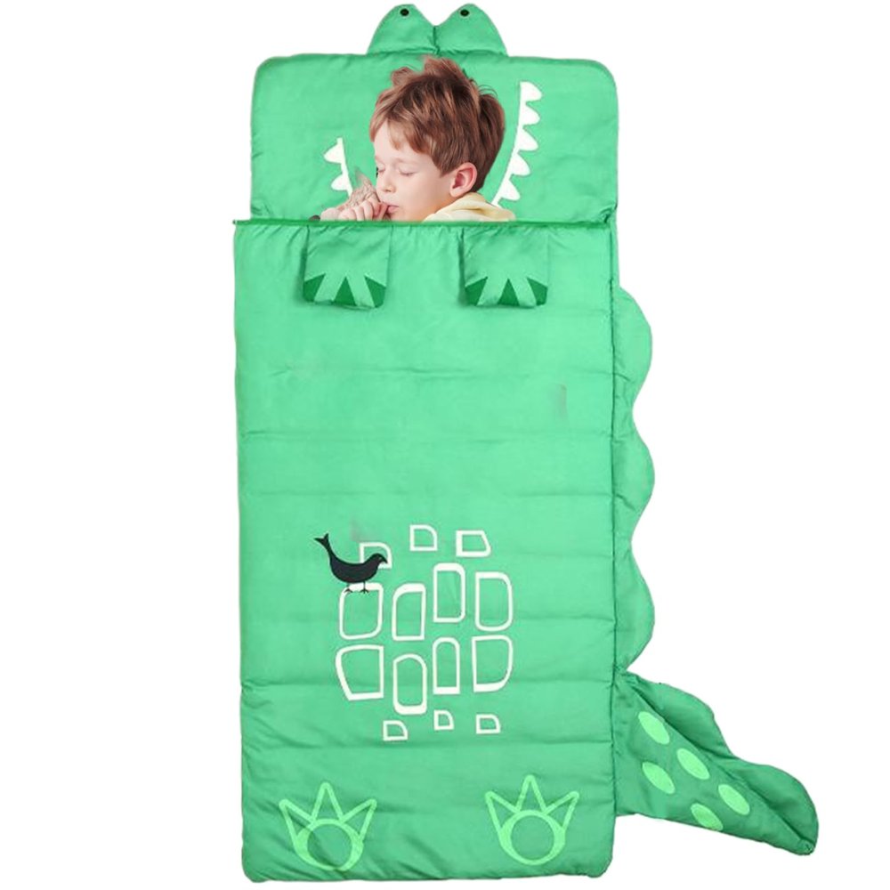 Bemonew 62.99x23.62 inch Dinosaur Kids Sleep Bag Cozy Cartoon Nap Mat for Boys & Girls