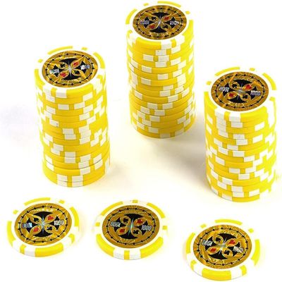 Portable 50PCS Counting Game Chips, Casino Monte Carlo Games Poker Chips, Metal Core 12g Poker Texas Hold`em Blackjack Club Poker Chips