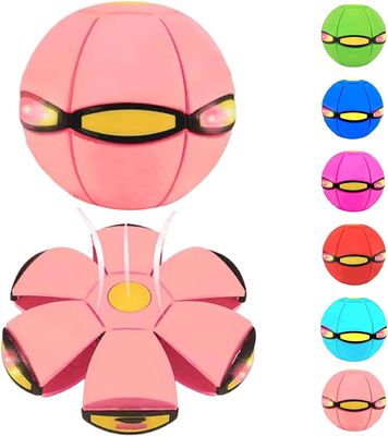 AITIDE Magic Bouncing Ball, Magic Bouncing Ball with 6 Light, Dual Form Freely Switchable, Parent-Child Interaction Suitable for Indoor & Outdoor Use (Light Pink)