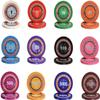 Portable Poker Chips, Monte Carlo Counting Game Chips with Denominations for Texas Holdem Blackjack Casino Gambling, Casino Games Ceramics Gambling Chips view 1