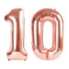 10th Number Balloon Birthday Decorations, 40 Inch Big Foil Balloon for Men & Women, Rose Gold Number Balloons for Wedding Memorial Day Birthday Aniversarry Supplies view 1