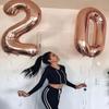 10th Number Balloon Birthday Decorations, 40 Inch Big Foil Balloon for Men & Women, Rose Gold Number Balloons for Wedding Memorial Day Birthday Aniversarry Supplies view 3