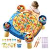 Bemonew Magnetic Fishing Game for Toddlers 360 Rotatable Toy with Music, 45 Fish & 8 Rods (Blue) view 3