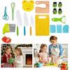 17Pcs Kids Safe Cooking Set Montessori Toddler Kitchen Tools Plastic Kids Knife Set for Real Cooking Food-Safe Children DIY Fruit Vegetable Cutter Peeler Kitchen Accessories view 1