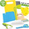 17Pcs Kids Safe Cooking Set Montessori Toddler Kitchen Tools Plastic Kids Knife Set for Real Cooking Food-Safe Children DIY Fruit Vegetable Cutter Peeler Kitchen Accessories view 3