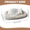 Bemonew White Interactive Sleeping Cat Plush Breathing Stuffed Animal with Mat for Kids view 2