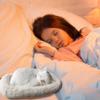 Bemonew White Interactive Sleeping Cat Plush Breathing Stuffed Animal with Mat for Kids view 4