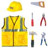7Pcs Kids Construction Worker Costume Polyester Role-Playing Outfit Set view 3
