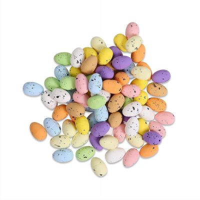 50 Pcs Speckled Easter Eggs, Foam Assorted Colorful Speckled Eggs Decorations for Easter Basket Fillers, Spring Crafts, Wreath and Centerpiece Decor (Pastel and Bright Mix, 4 Sizes)