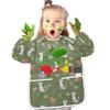 Bolaz Love Cat Green Painting Smocks for Toddlers 4-6 Artist Smocks with Pockets Eating Waterproof Infant Apron view 4