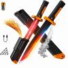 Sparkblade Sword with Sparks, 17.5in RGB LED Light Up Prop w/Mist Fog Effect, Motion Sound FX, Auto-Eject, USB-C Rechargeable, Flints Included (Orange) view 1