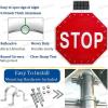 Aluminum Traffic Roads Warning Sign, LED Solar Stop Sign, Aluminum Road Signs, Easy To Install, U-Shaped Clamp, Engineer Grade Reflective, For Rainy Snowy view 3