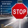 Aluminum Traffic Roads Warning Sign, LED Solar Stop Sign, Aluminum Road Signs, Easy To Install, U-Shaped Clamp, Engineer Grade Reflective, For Rainy Snowy view 4