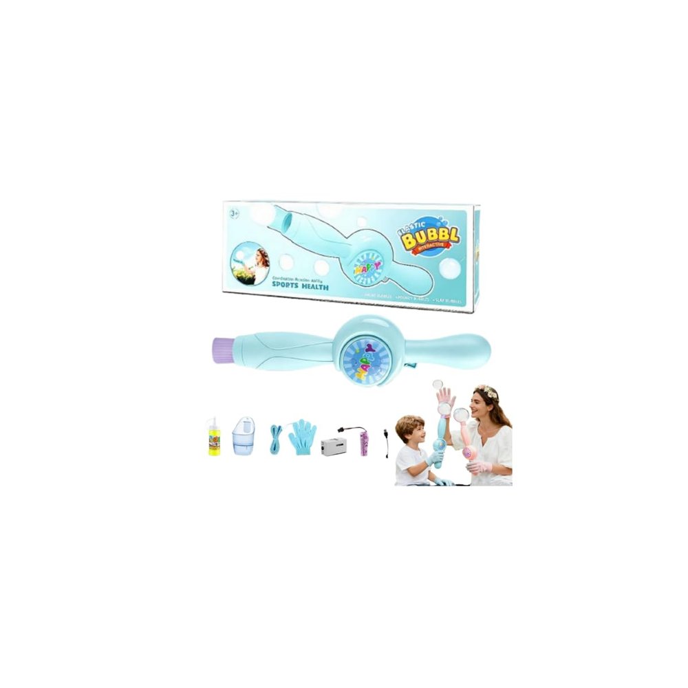 tkerinse Colorful Smoke Bubbles Machine, Elastic Bubble Fog Wand, Interactive Bubble Blowing Machine Smoke Bubbles Magic Wand, Magic Wands Blower for Party Festival Birthday Outdoor (Blue)