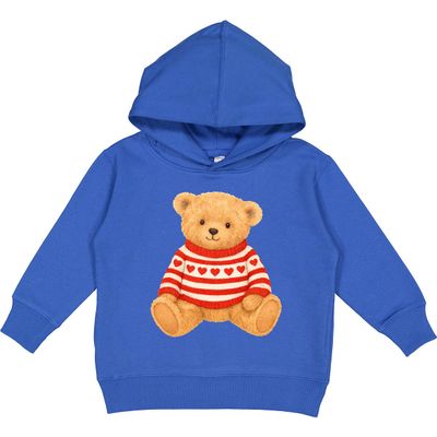 inktastic Vintage Teddy Bear in Heart Sweater Toddler Hoodie 5-6 Royal 47b9c