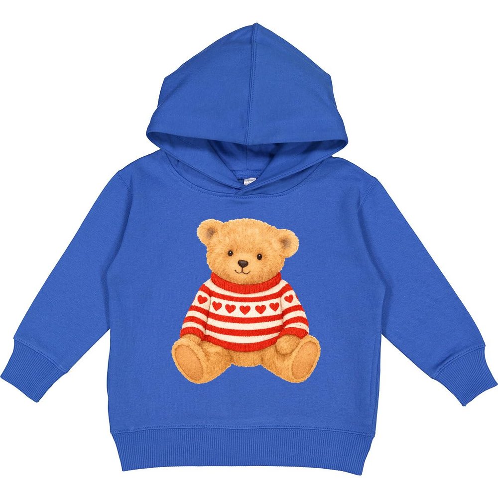 inktastic Vintage Teddy Bear in Heart Sweater Toddler Hoodie 5-6 Royal 47b9c