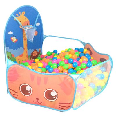 Bemonew Foldable Foam Kids Ball Pit with Basketball Hoop Tear-Resistant Play Tent (Balls Not Included)