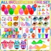 PURPERCAT 360 Pcs Easter Prefilled Egg Set, 120 Plastic Eggs with 240 Toys & Stickers Easter Hount Basket Stuffers, Party Favors for Kids Classroom Prize Supplies,Gift for Girls and Boys view 2