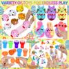 PURPERCAT 360 Pcs Easter Prefilled Egg Set, 120 Plastic Eggs with 240 Toys & Stickers Easter Hount Basket Stuffers, Party Favors for Kids Classroom Prize Supplies,Gift for Girls and Boys view 4
