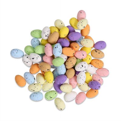 50 Pcs Speckled Easter Eggs, Foam Assorted Colorful Speckled Eggs Decorations for Easter Basket Fillers, Spring Crafts, Wreath and Centerpiece Decor (Pastel and Bright Mix, 4 Sizes)