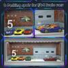 Saichotoy Display Case for Hot Wheels: Stackable Parking Garage Display for Matchbox 1/64 Scale Toy Car, Foamboard Storage for Monster Trucks with LED Light and Acrylic Cover, Shattering World view 4