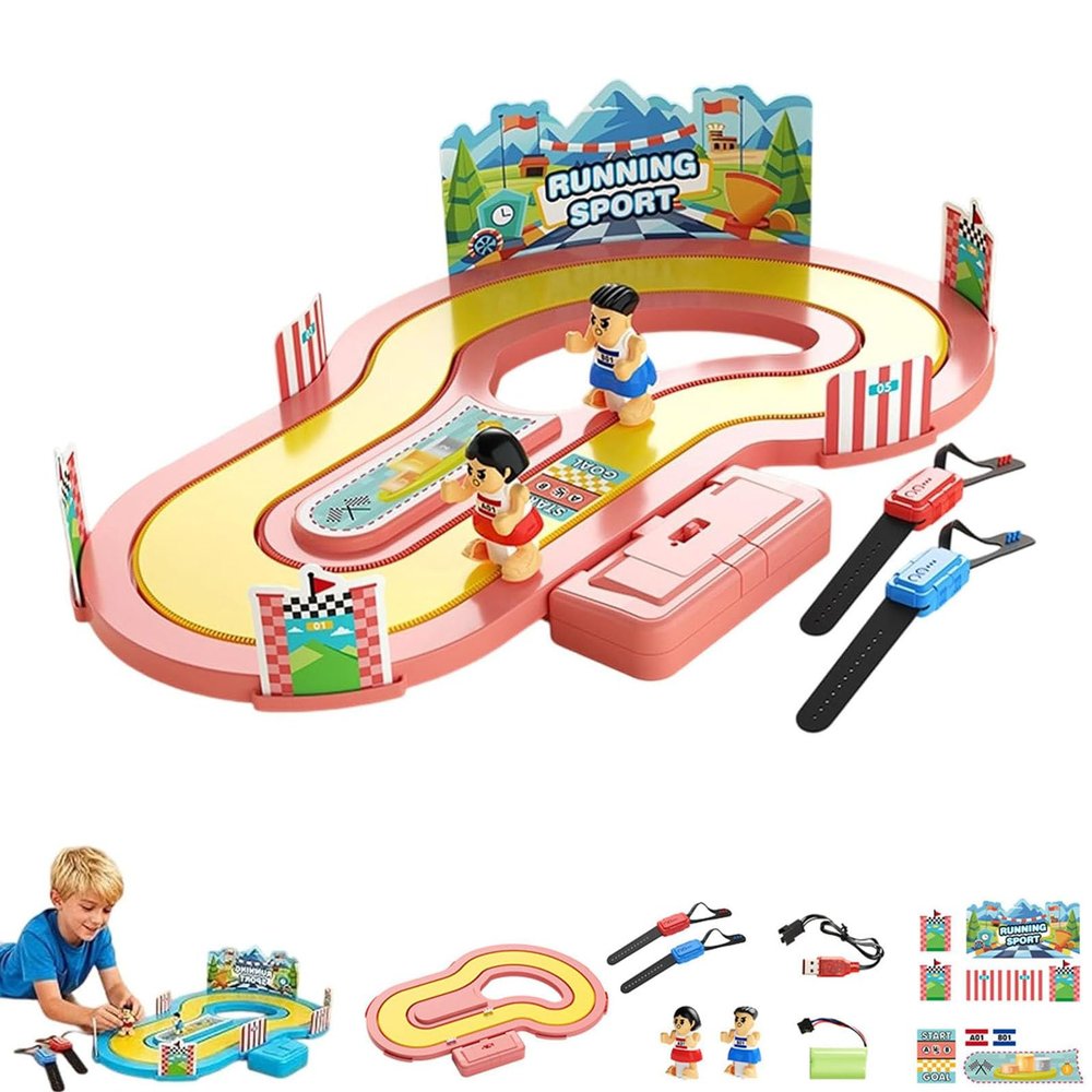 Competitive Simulation Track Motion Toys, Motion-Sensing Racing Game, Parent-Child Interactive Activities, Motion Controlled Board Toy, Two-Player Battle Game for Party (Pink)