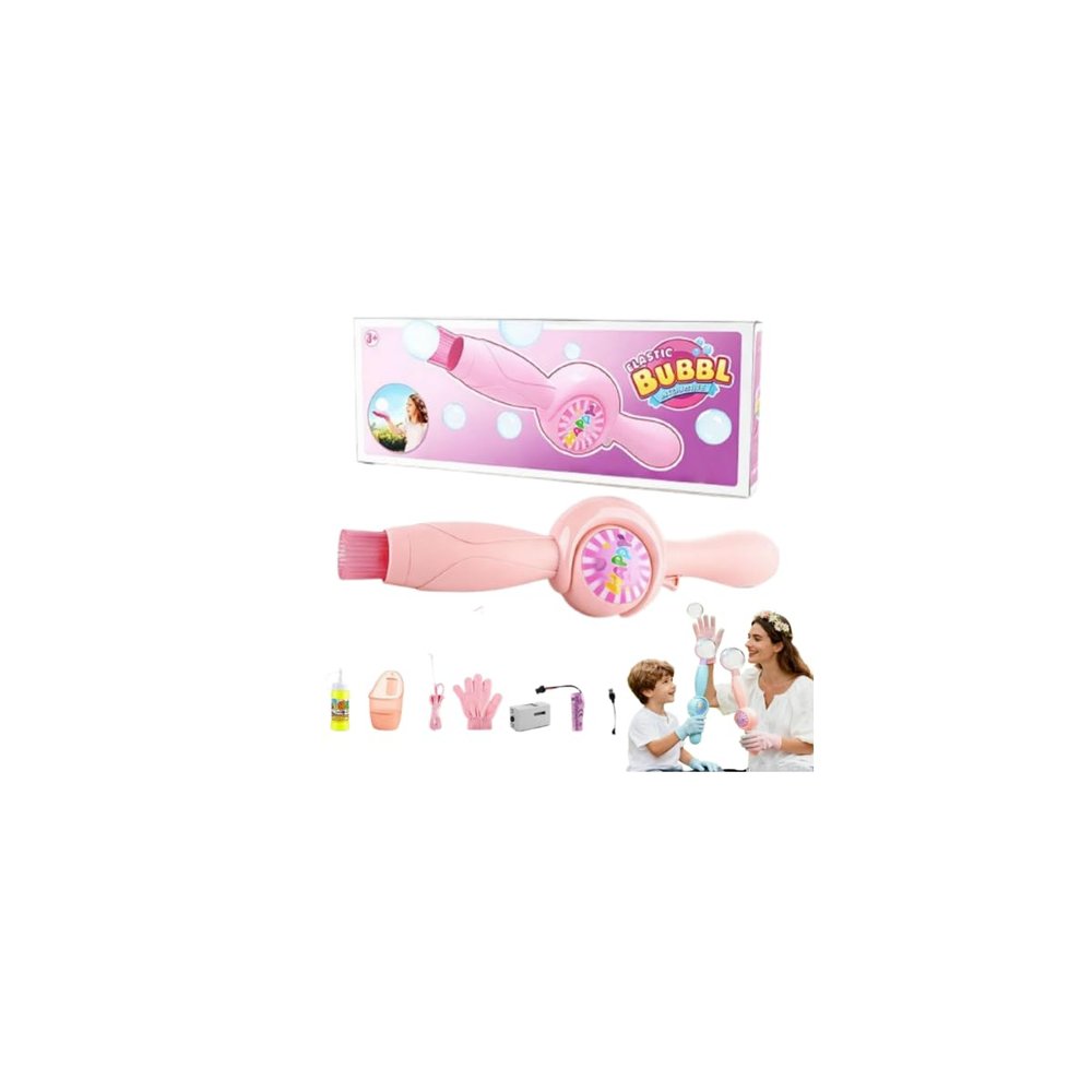 tkerinse Colorful Smoke Bubbles Machine, Elastic Bubble Fog Wand, Interactive Bubble Blowing Machine Smoke Bubbles Magic Wand, Magic Wands Blower for Party Festival Birthday Outdoor (Pink)