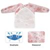 Bolaz Pink Cherry Blossom Ripples Painting Smocks for Toddlers 4-6 Artist Smocks with Pockets Eating Waterproof Infant Apron view 2