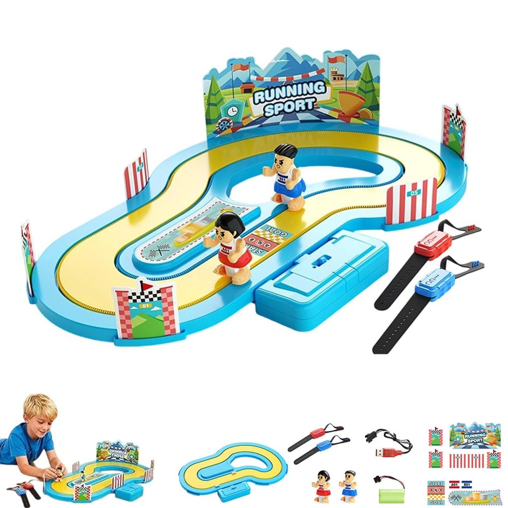 Competitive Simulation Track Motion Toys, Motion-Sensing Racing Game, Parent-Child Interactive Activities, Motion Controlled Board Toy, Two-Player Battle Game for Party (Blue)
