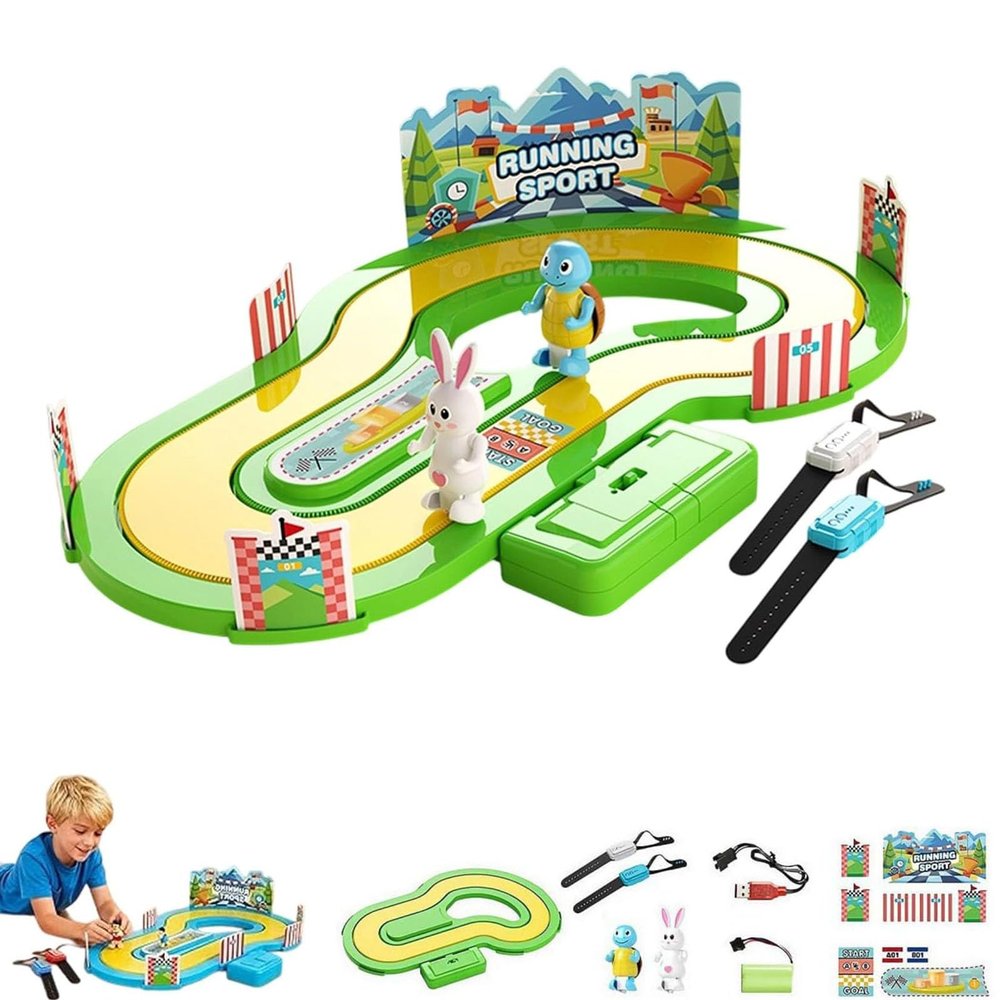 Competitive Simulation Track Motion Toys, Motion-Sensing Racing Game, Parent-Child Interactive Activities, Motion Controlled Board Toy, Two-Player Battle Game for Party (Green)