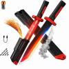 Sparkblade Sword with Sparks, 17.5in RGB LED Light Up Prop w/Mist Fog Effect, Motion Sound FX, Auto-Eject, USB-C Rechargeable, Flints Included (Red) view 1