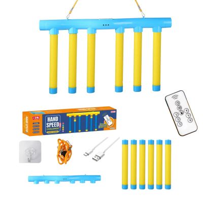 Reflex Game Reflex Drop Sticks Challenge Game with Remote, 3 Adjustable Speed Reflective Drop Stick Games, Hand-Eye Coordination Catching Sticks,(Yellow)