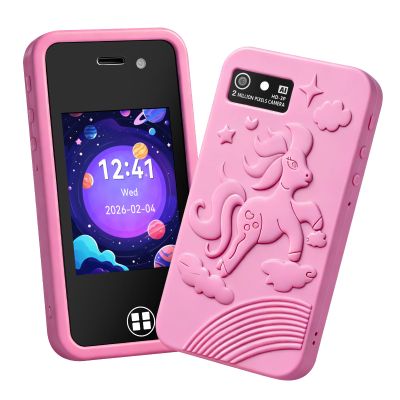 Kids Smart Phone Toy with 16GB SD Card & Drop-proof Silicon Case,3.0 Touchscreen, Dual Camera, MP3 & 14 Educational Games,Parental Control & Habit Tracker,Christmas Birthday Gift for Boys Girls