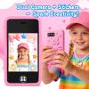 Kids Smart Phone Toy with 16GB SD Card & Drop-proof Silicon Case,3.0 Touchscreen, Dual Camera, MP3 & 14 Educational Games,Parental Control & Habit Tracker,Christmas Birthday Gift for Boys Girls view 3