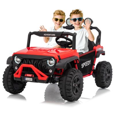24V Ride on Toys for Big Kids, Ride on Truck with Remote Control - 4WD Electric Car, 2 Seater UTV, Spring Suspension, Front & Behind LED Lights, Dual Storage, 3 Speeds, Music, Parent Safety Brake