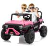 24V Ride on Toys for Big Kids, Ride on Truck with Remote Control - 4WD Electric Car, 2 Seater UTV, Spring Suspension, Front & Behind LED Lights, Dual Storage, 3 Speeds, Music, Parent Safety Brake view 1