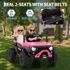 24V Ride on Toys for Big Kids, Ride on Truck with Remote Control - 4WD Electric Car, 2 Seater UTV, Spring Suspension, Front & Behind LED Lights, Dual Storage, 3 Speeds, Music, Parent Safety Brake view 4